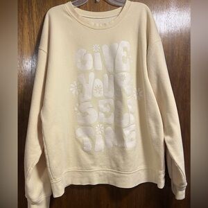 Pastel Yellow Graphic Crewneck Sweatshirt